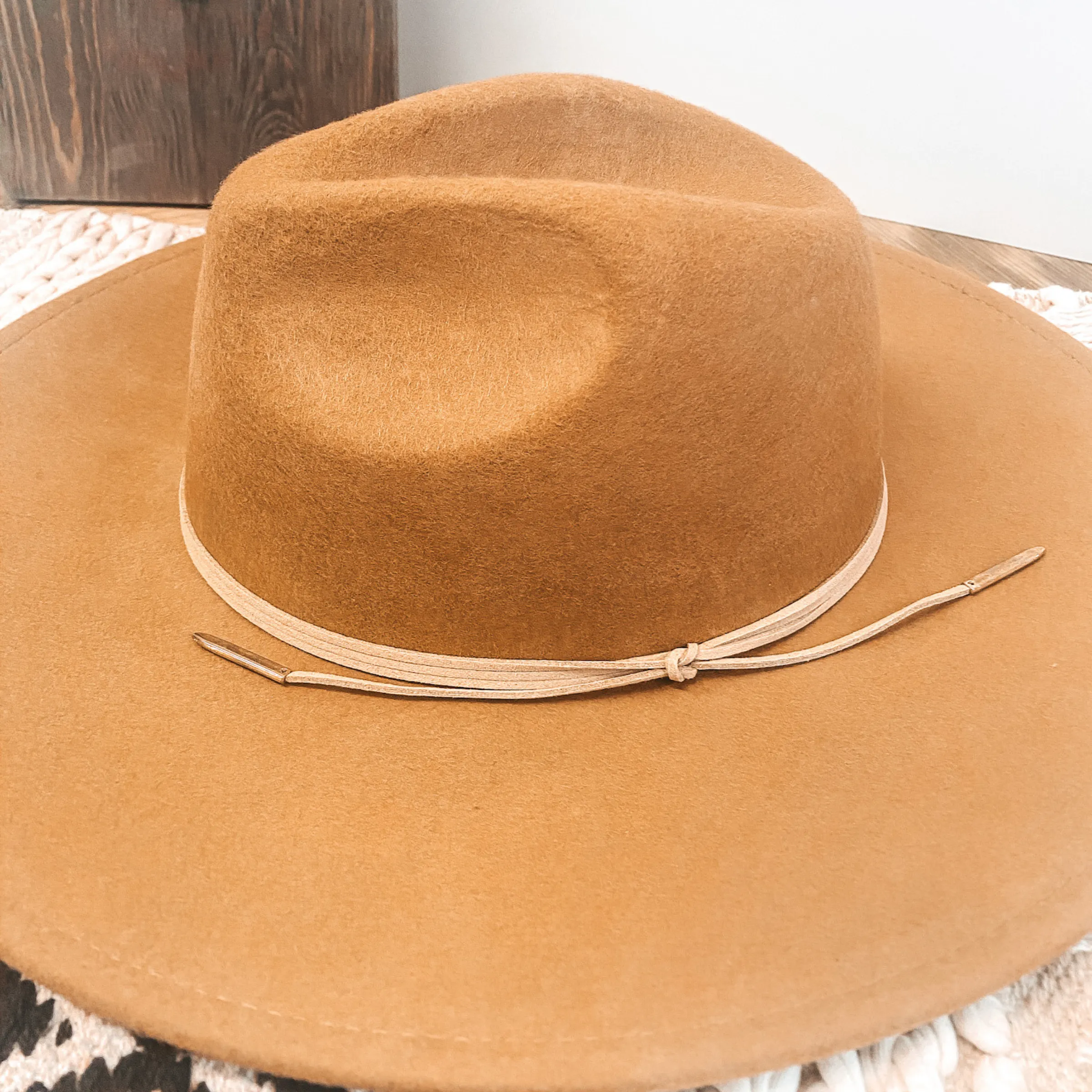 Arizona Skies Felt Hat with Wrapped Leather Band in Tan