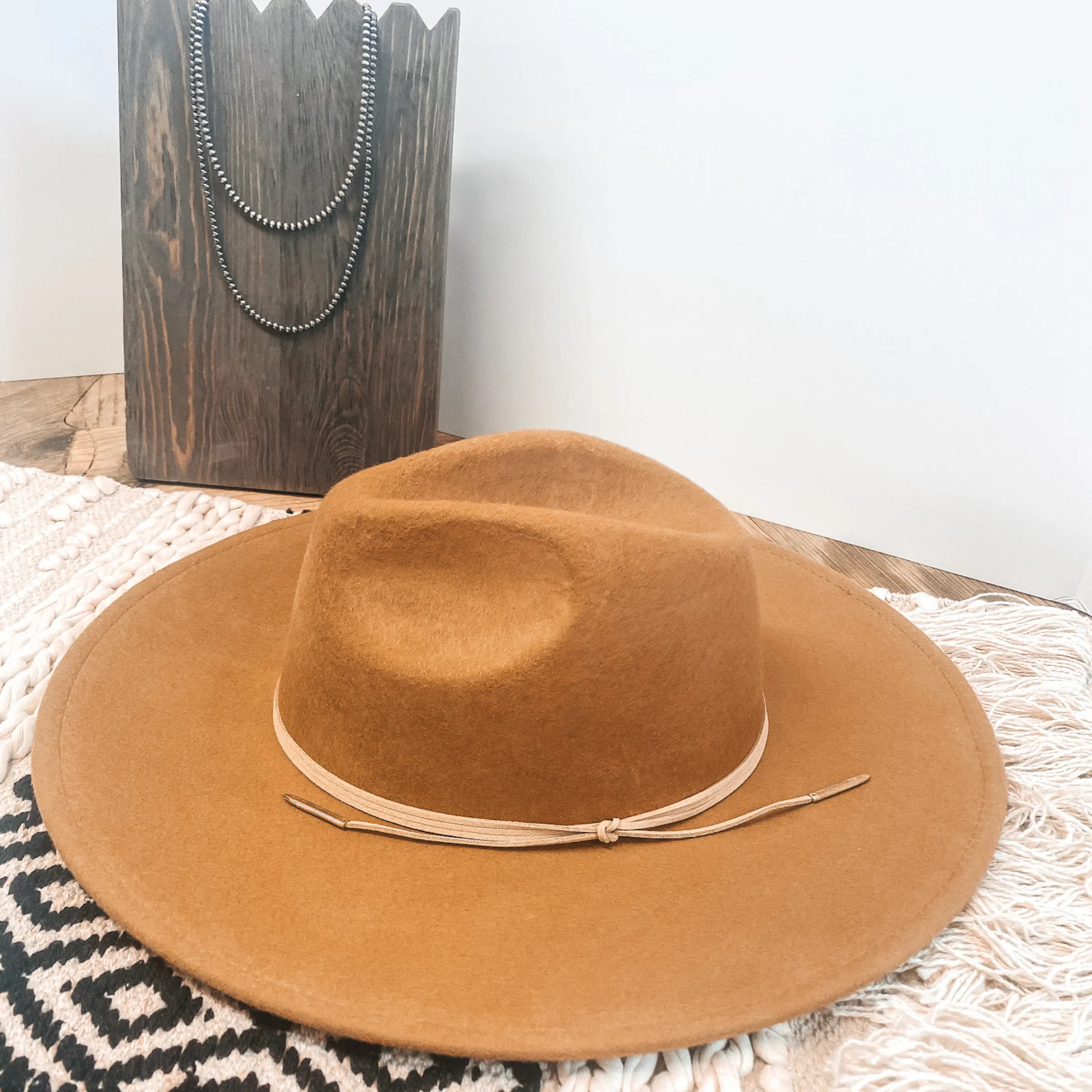 Arizona Skies Felt Hat with Wrapped Leather Band in Tan