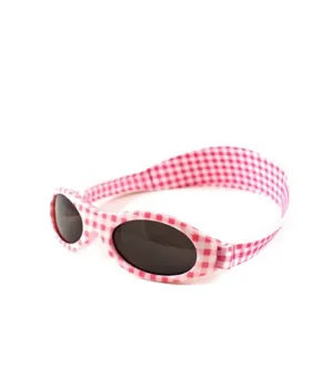 Baby Adventure Banz Pink Check Sunglasses for under 2 years