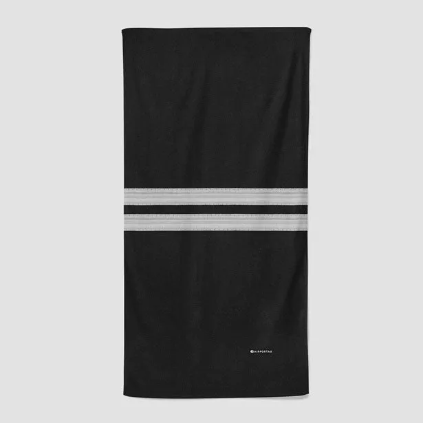 Black Pilot Stripes - Beach Towel