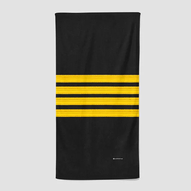 Black Pilot Stripes - Beach Towel