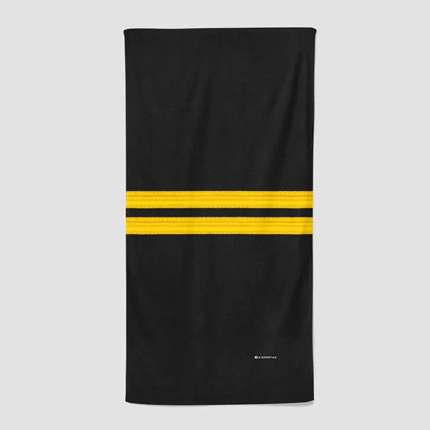 Black Pilot Stripes - Beach Towel