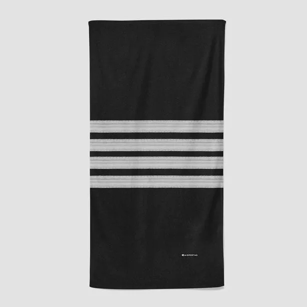 Black Pilot Stripes - Beach Towel