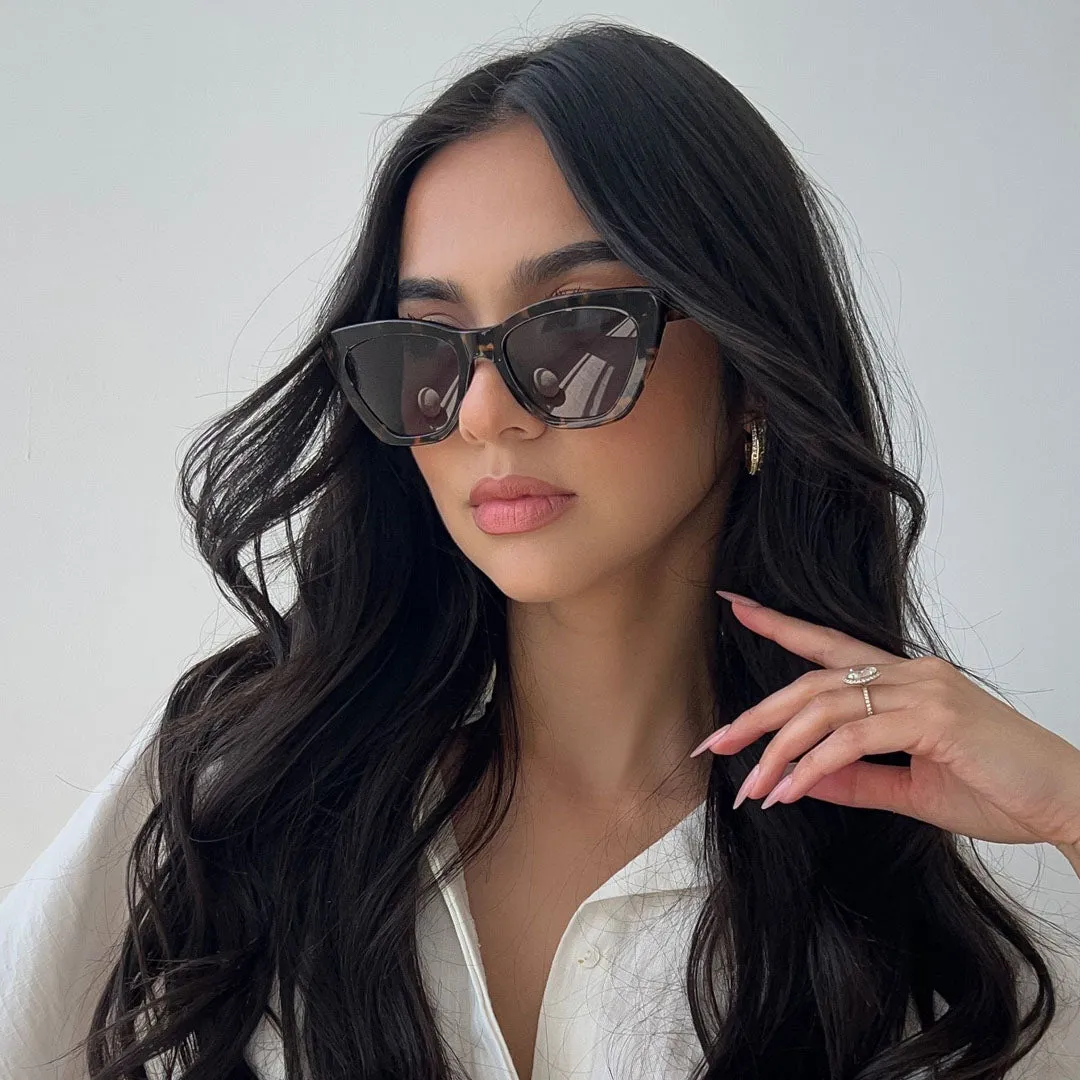 CAMILA - ESPRESSO TORTOISE   GREY SUNGLASSES