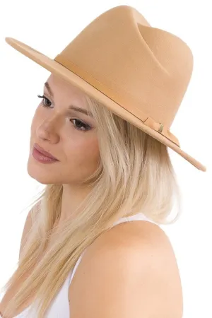 Chase Your Dreams - Beige Asymmetrical Crease Felt Rancher Hat