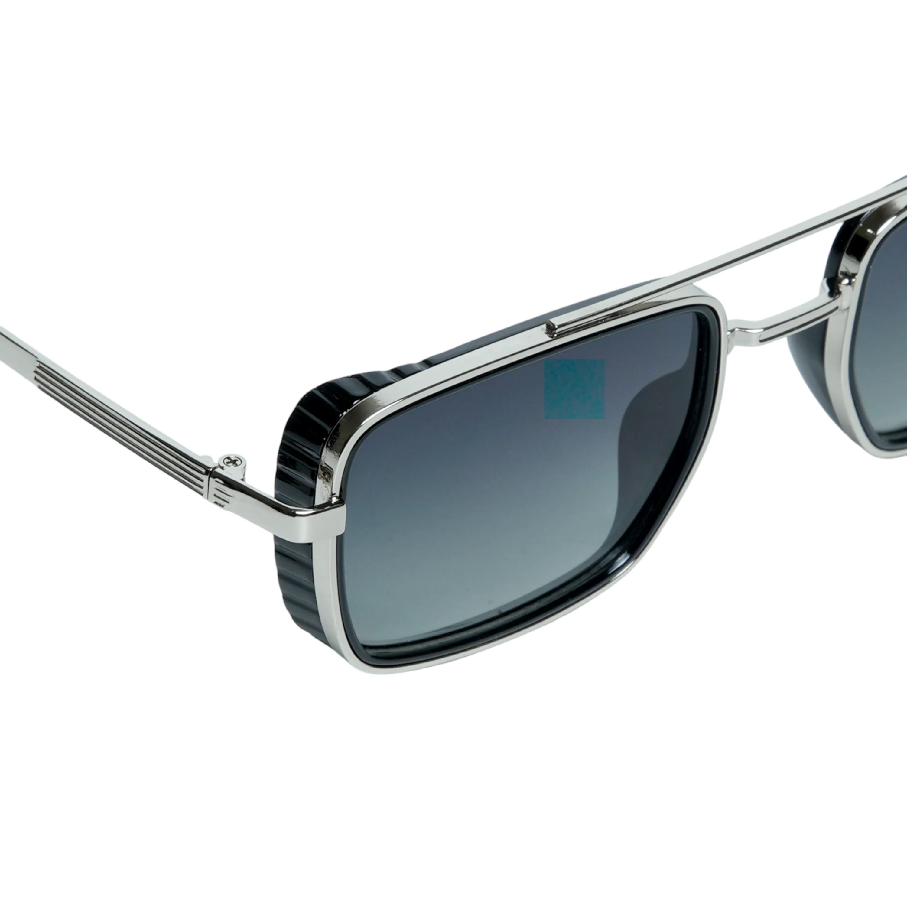 Chokore Double Bridge Sunglasses with UV 400 Protection (Green & Silver)