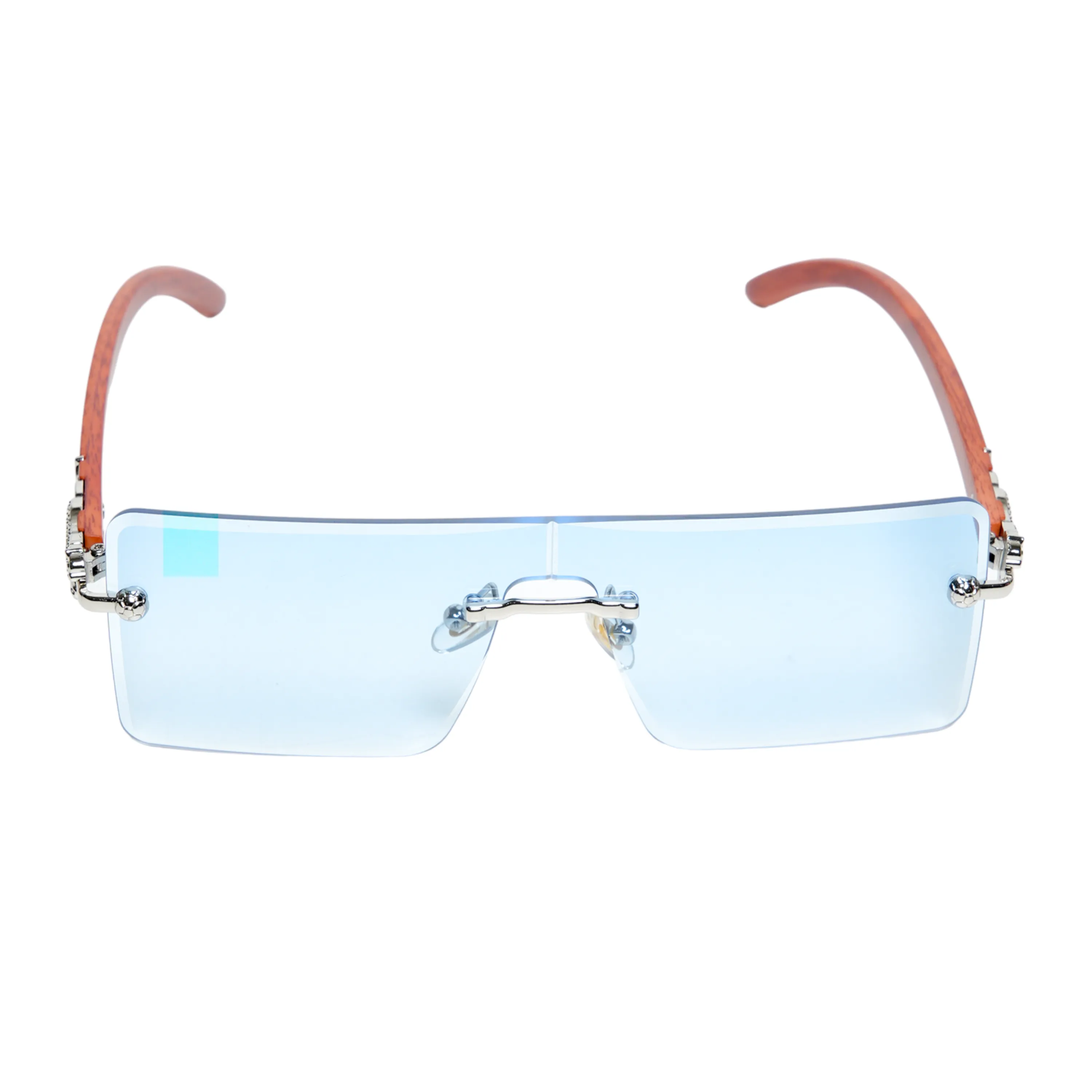 Chokore Rimless Leopard Square Sunglasses (Blue)