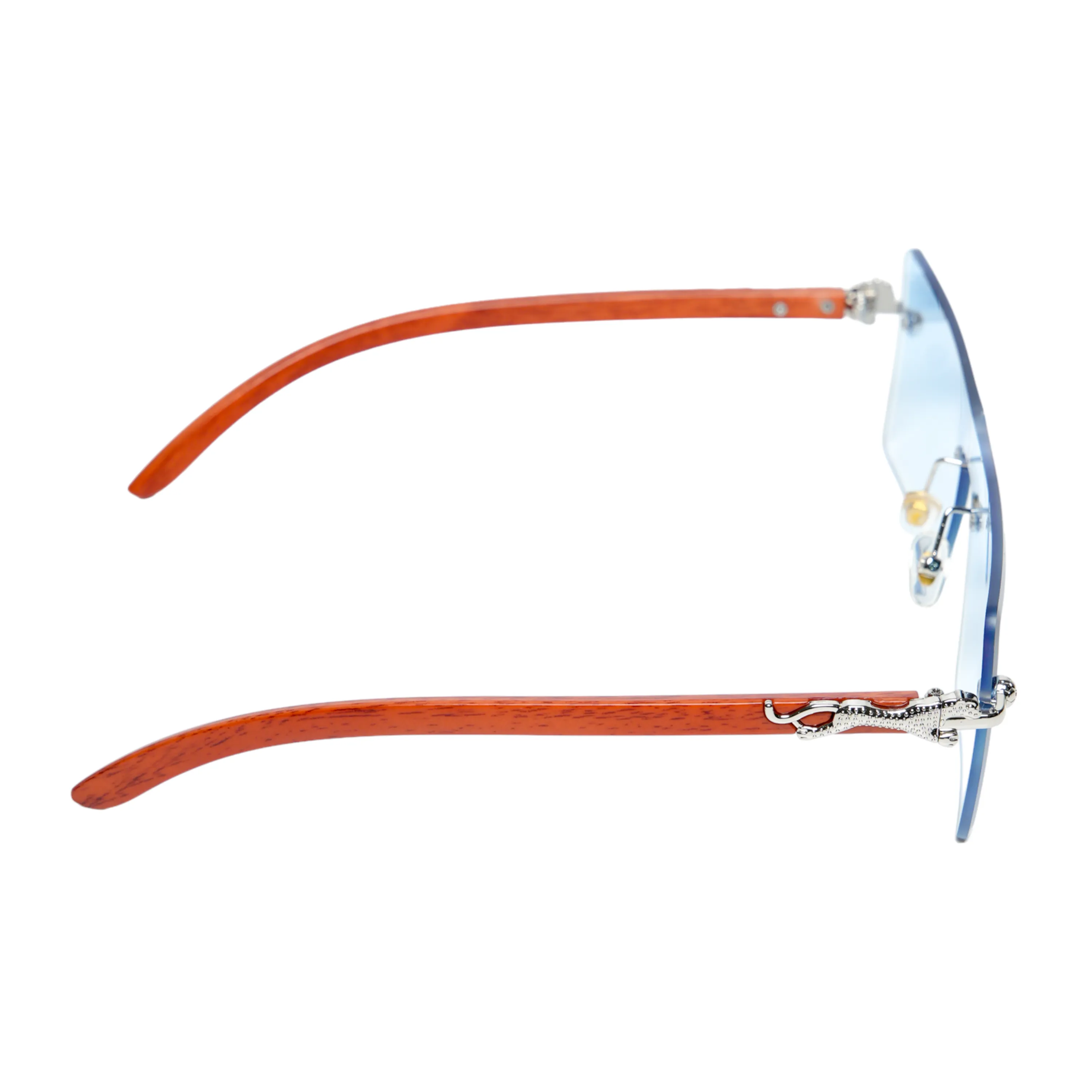 Chokore Rimless Leopard Square Sunglasses (Blue)