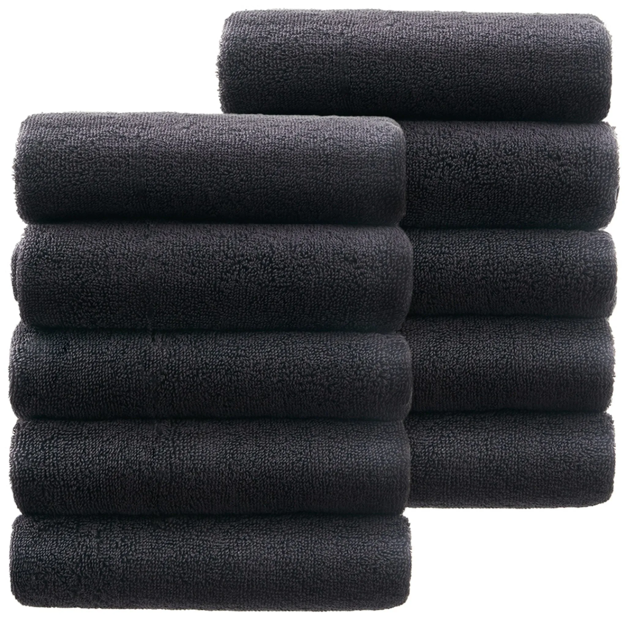 Comet Home Oeko-Tex Certified Hotel Towel, 150g, 30s Combed Yarn, Dark Gray, Set of 10 - 🏆 #10 - Home Décor - Best of December