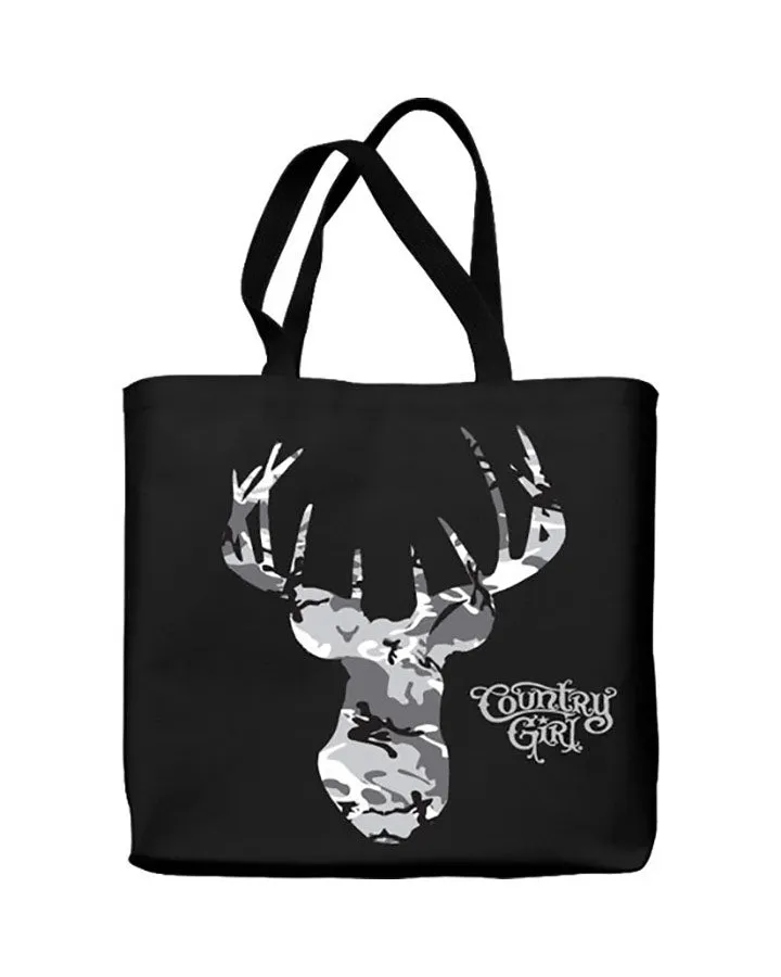 Country Girl® Tote Bag Grey Camo Buck Head