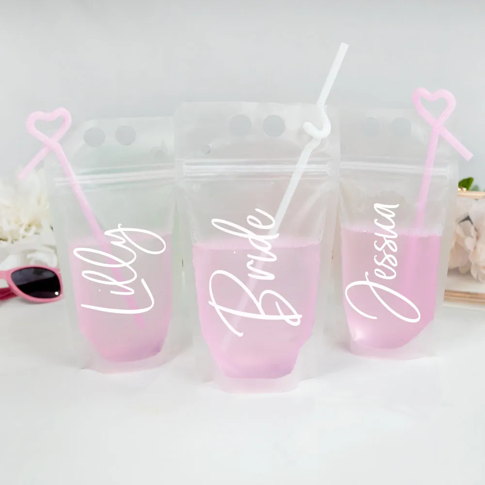 Custom Bridesmaid Drink Pouches