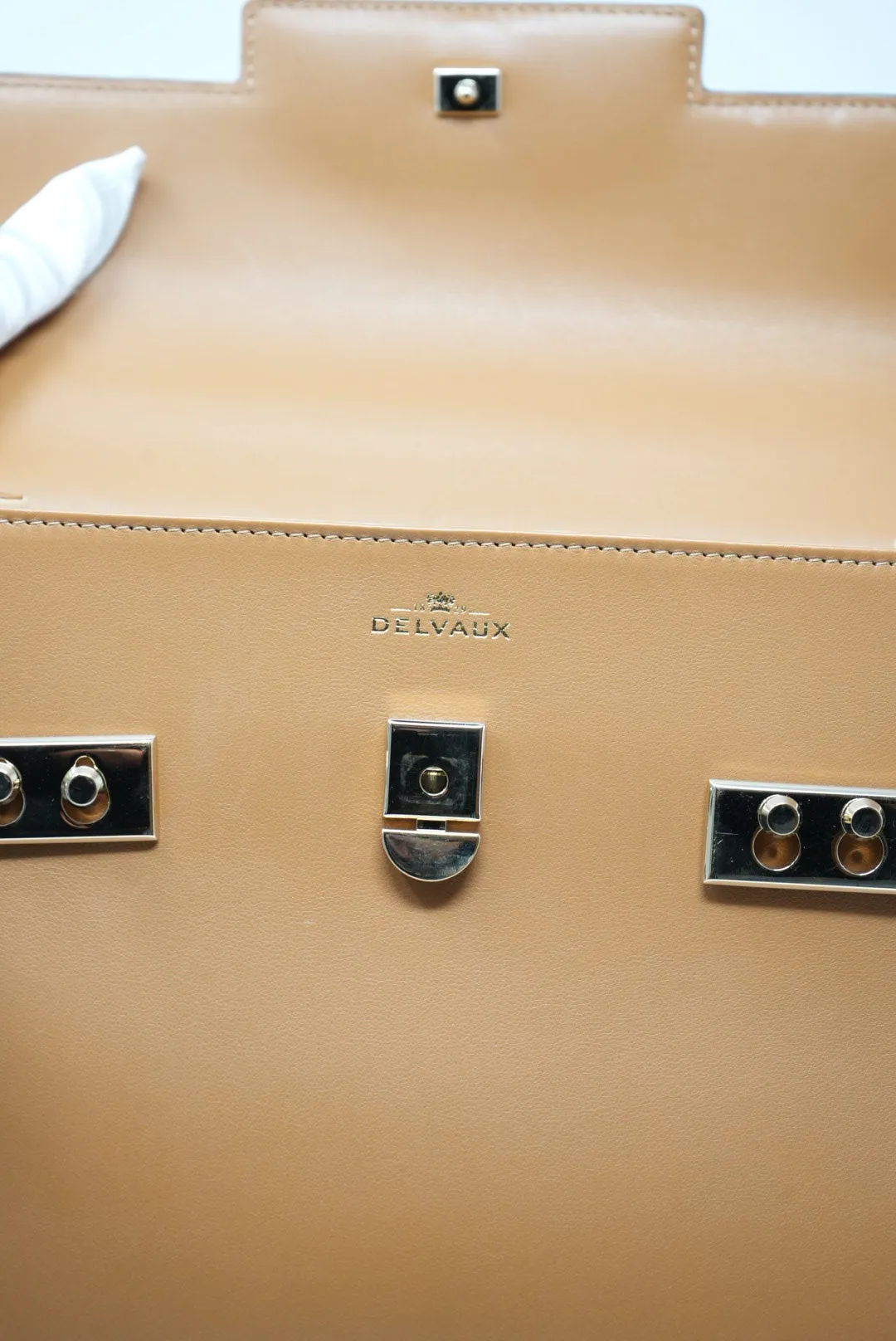 Delvaux Tempete MM Hand Bag Brown