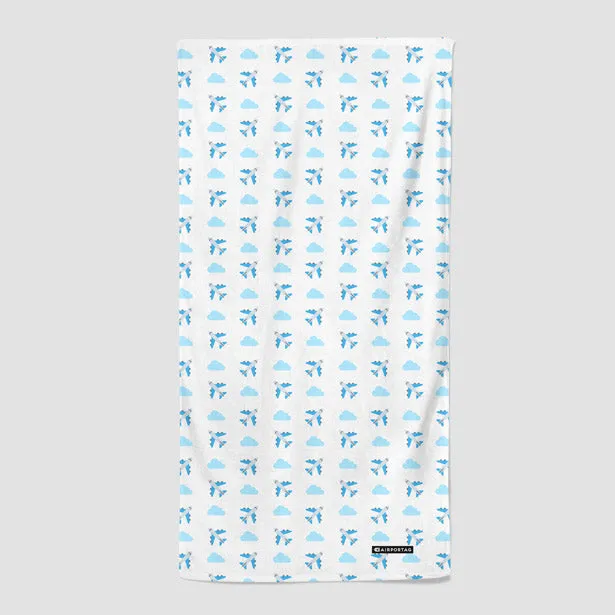 Emoji Cloud Plane - Beach Towel