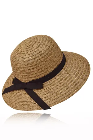 Flavia Beige Straw Beach Hat