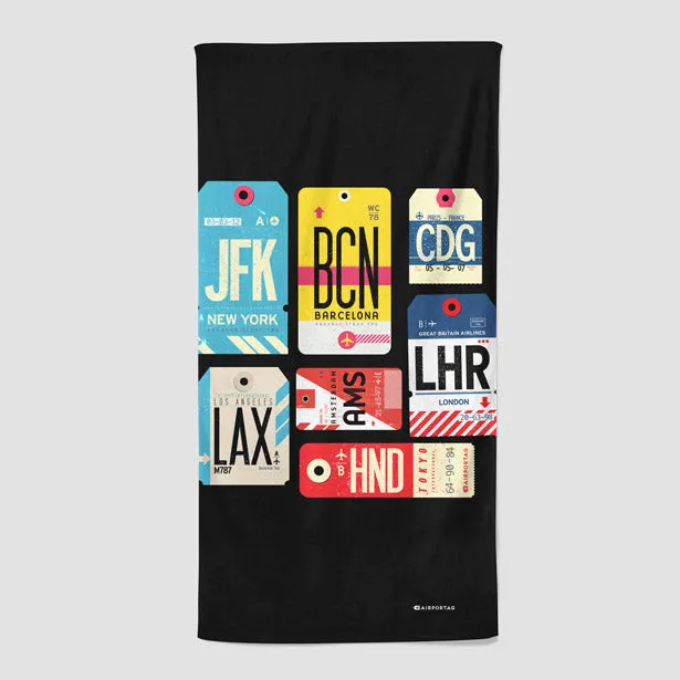 Flight Tags - Beach Towel