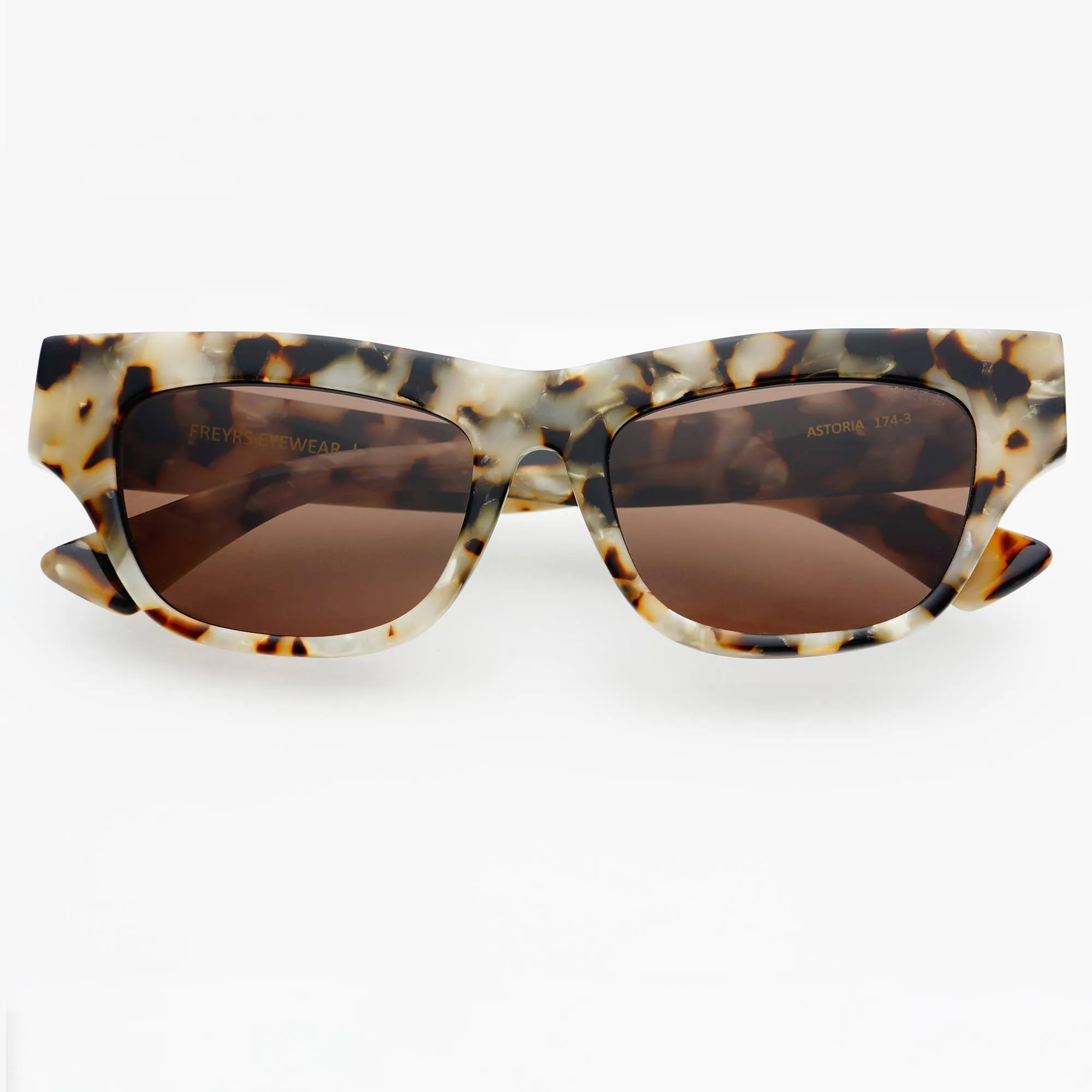 FREYRS Astoria Acetate Cat Eye Sunglasses Brown Pearl