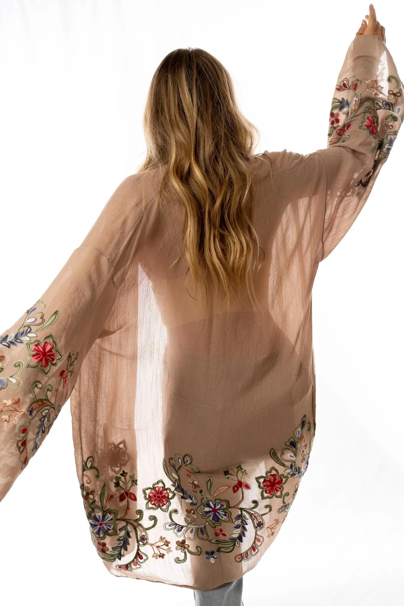 Fun in Florals Kimono - Mocha