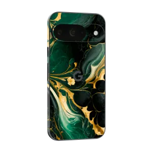 Google Pixel 9 SIGNATURE AGATE GEODE Royal Green-Gold Skin