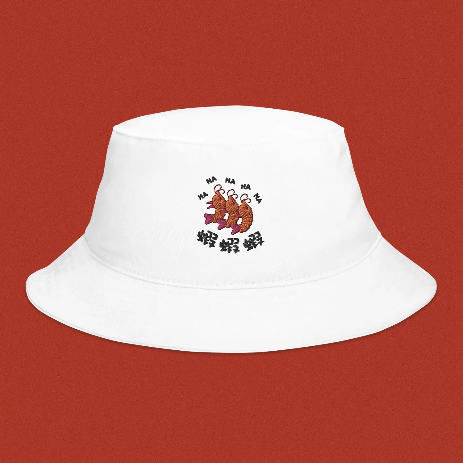 Ha Ha Ha (Shrimp) Embroidered Bucket Hat