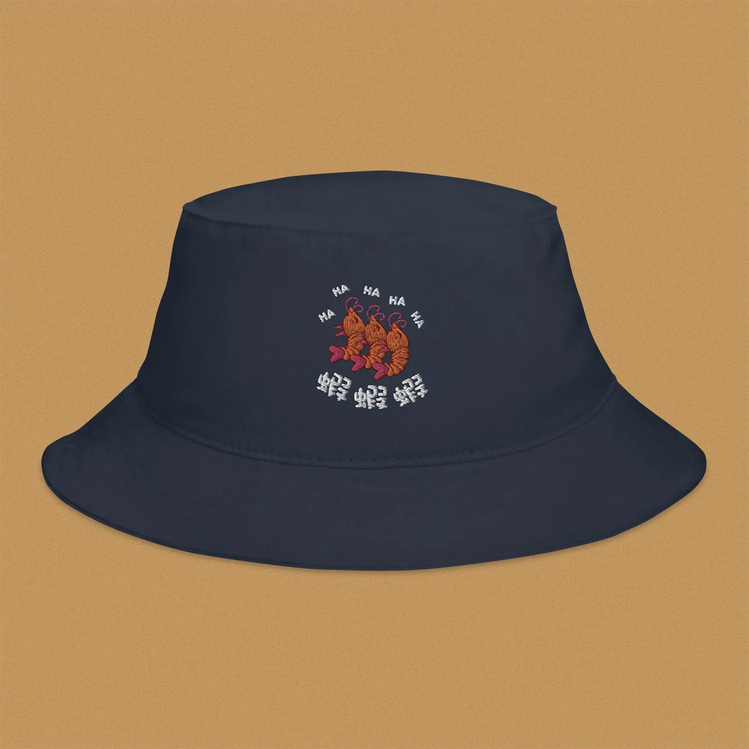 Ha Ha Ha (Shrimp) Embroidered Bucket Hat