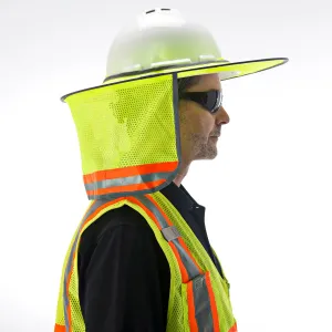 Hi-Vis Lime Polyester Mesh Sun Shade