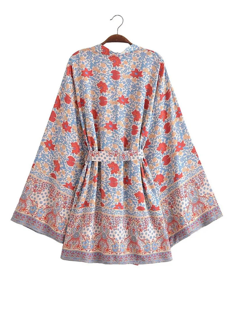 Holding My Heart Cotton Floral Short Kimono Jacket