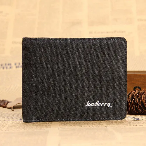 Hot Sale Fashion Men Wallets Quality Soft Linen Design Wallet Casual Short Style 3 Colors Credit Card Holder Purse Free Shipping