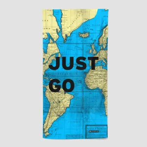 Just Go - World Map - Beach Towel