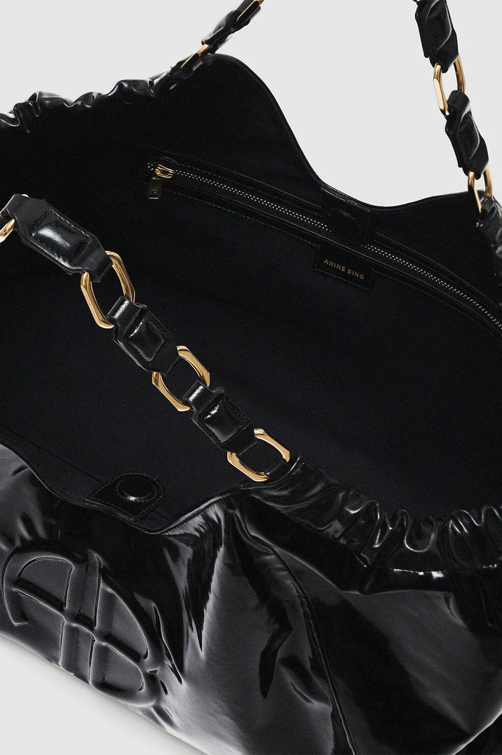 Kate Tote - High-Shine Black