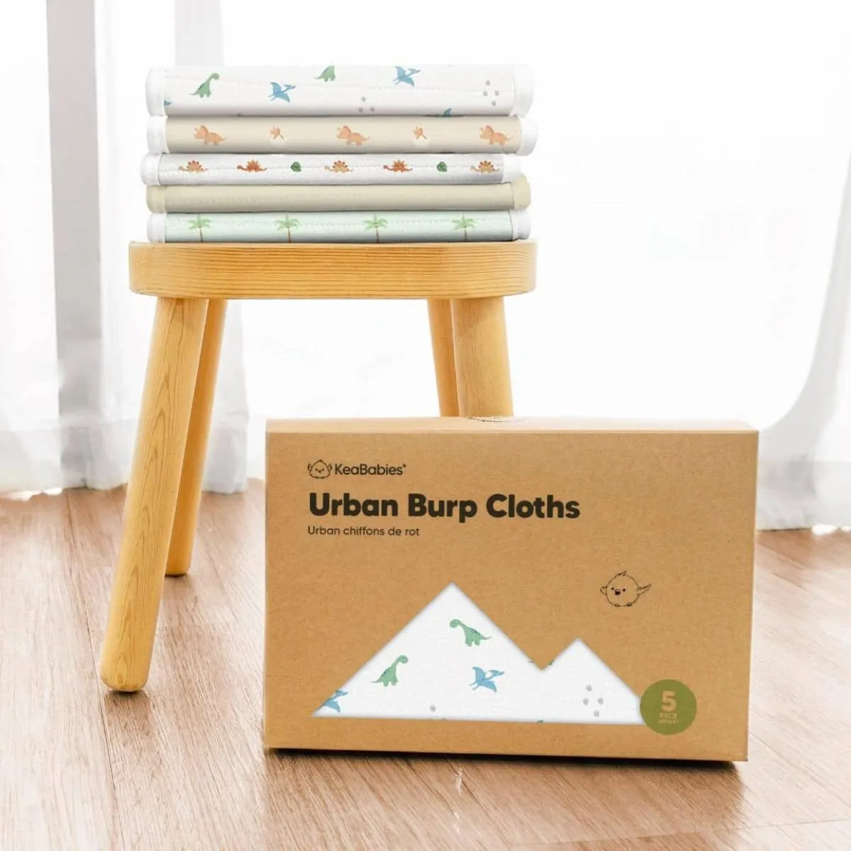 KeaBabies Urban Organic Burp Cloths - Roarsome