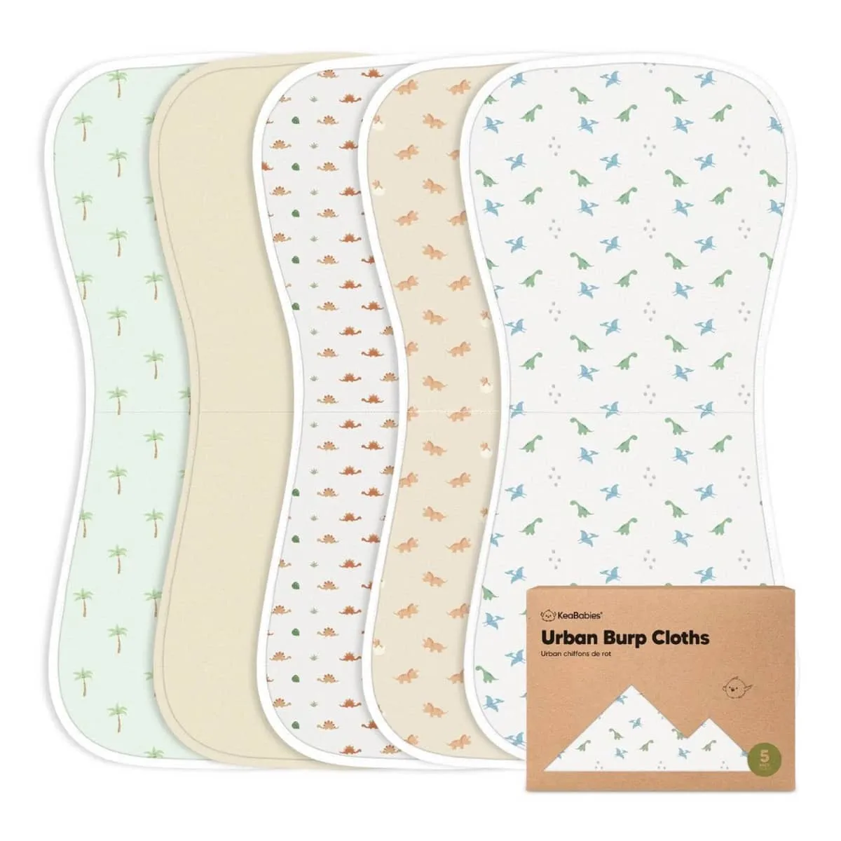 KeaBabies Urban Organic Burp Cloths - Roarsome