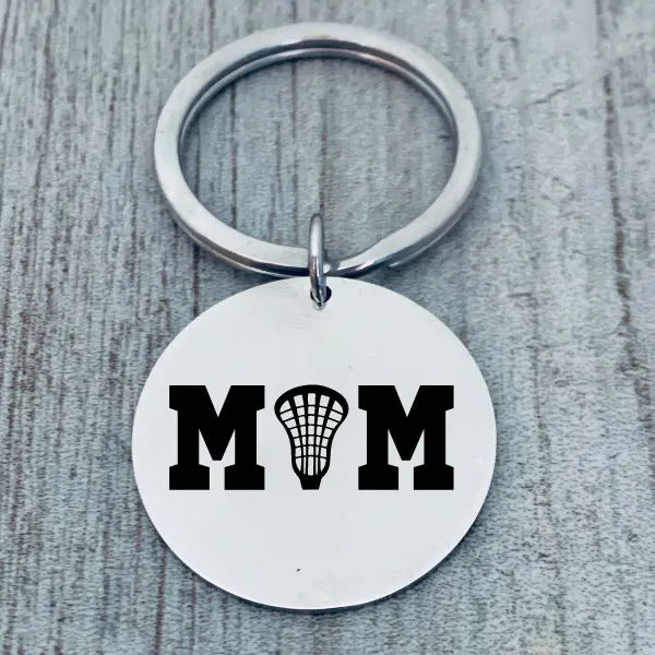 Lacrosse Mom Keychain - Round - Pick Style