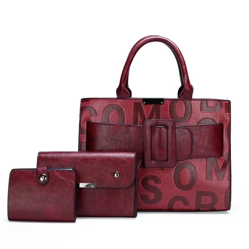 Large Pu Leather Vintage Style Bag Sets