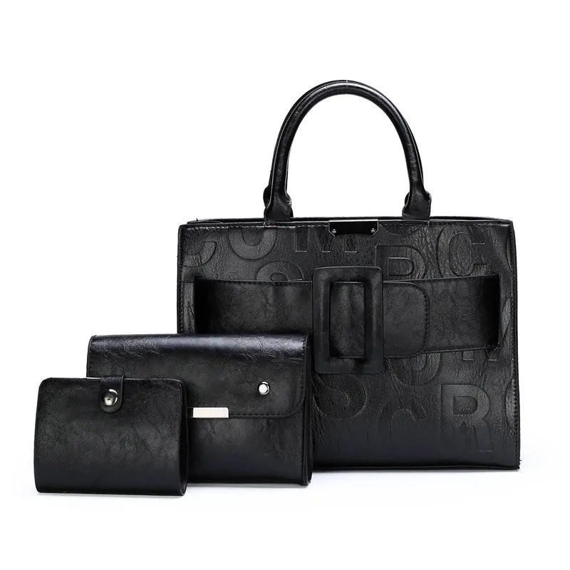 Large Pu Leather Vintage Style Bag Sets