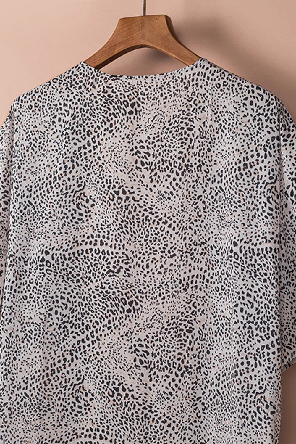 Leopard Dolman Sleeves Kimono With Slits