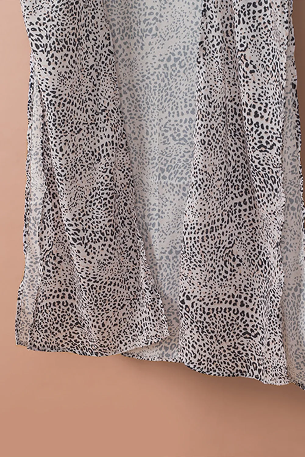 Leopard Dolman Sleeves Kimono With Slits