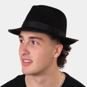 Melbourne Hats Trilby Formal - Black/Black Band