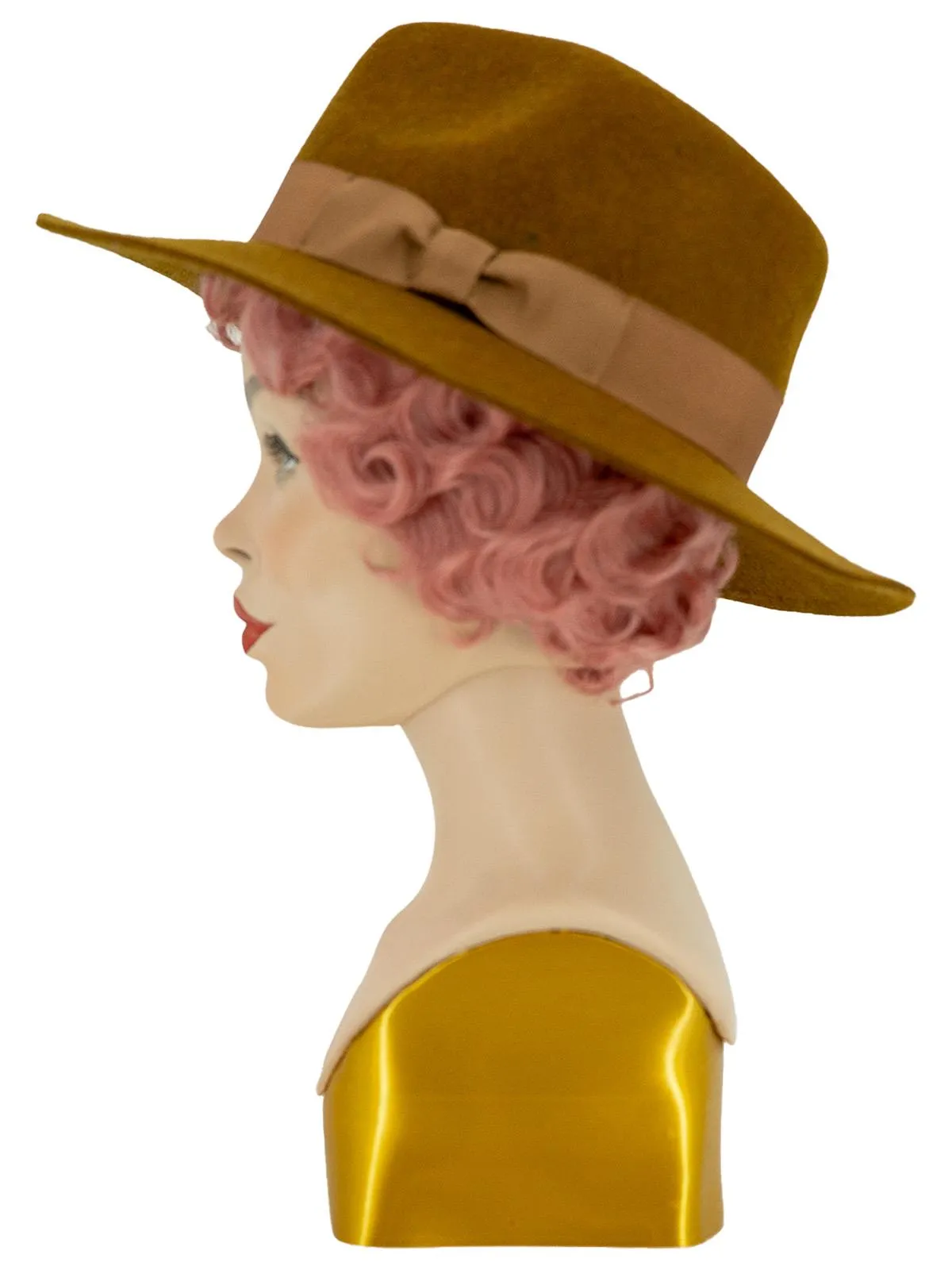 Mustard 1940s Vintage Look Women's Fedora