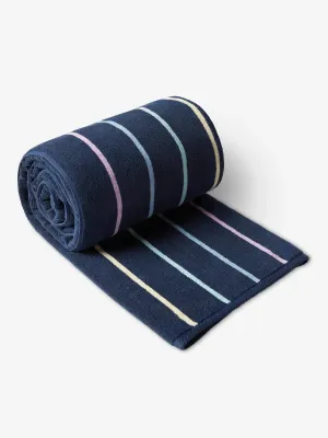 Navy Prism Pinstripe Cabana Beach Towel