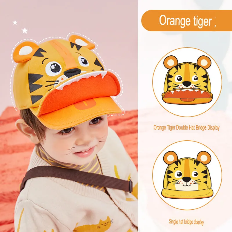 new baseball cap double brim children's peaked cap for boys and girls flip-up brim hat baby sun hat