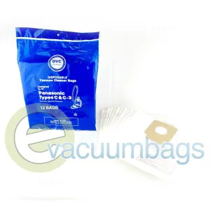 Panasonic Style C / C-3 Canister Paper Vacuum Bags by DVC, 12 Pack #409960