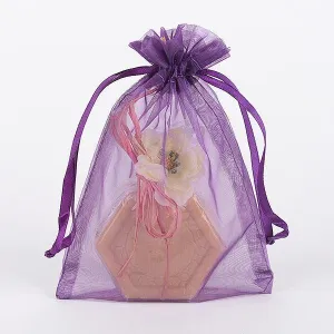 Plum- Organza Bags - ( 6x15 Inch - 10 Bags )