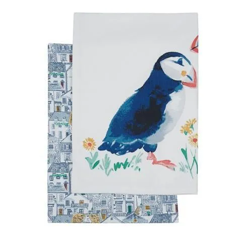 Puffin Harbour Printed Tea Towels