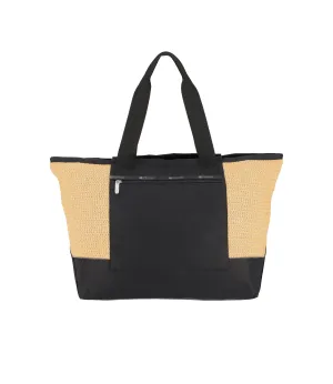 Raffia East/West Tote