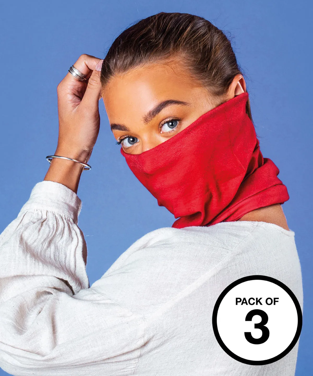 Red - Bumpaa antiviral snood (Pack of 3)