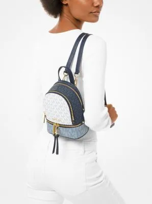 Rhea Mini Color-Block Logo Backpack