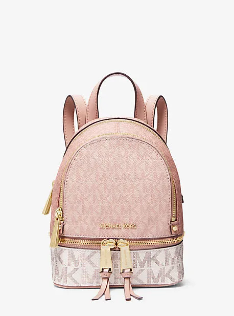 Rhea Mini Color-Block Logo Backpack