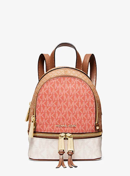 Rhea Mini Color-Block Logo Backpack