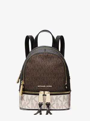 Rhea Mini Color-Block Logo Backpack