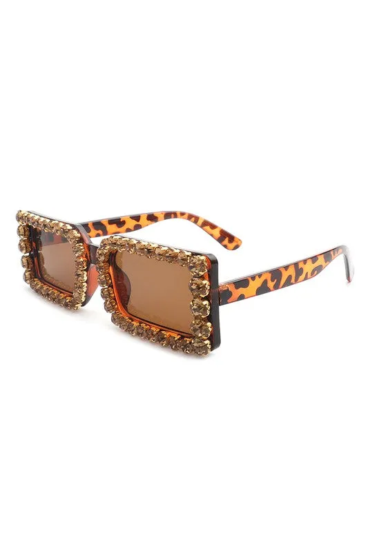 Rhinestone Square Sunglasses